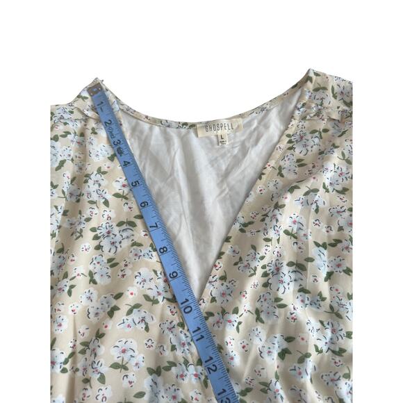 Ghospell Vintage Ditsy Floral Ruffle Tiered Oversized Midi‎ Smock Dress Large - Picture 10 of 13